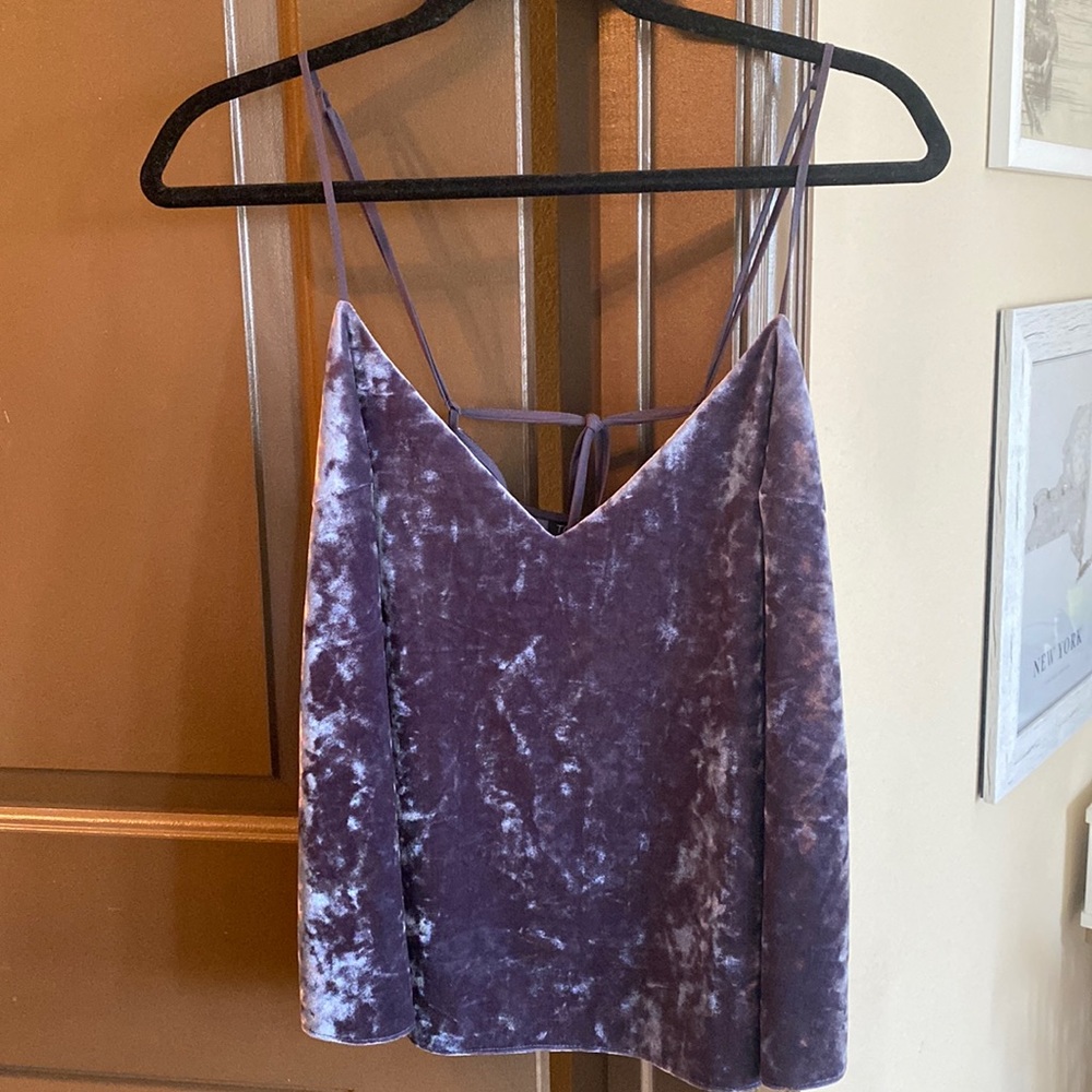Topshop Purple Crushed Velvet Top Size US 8